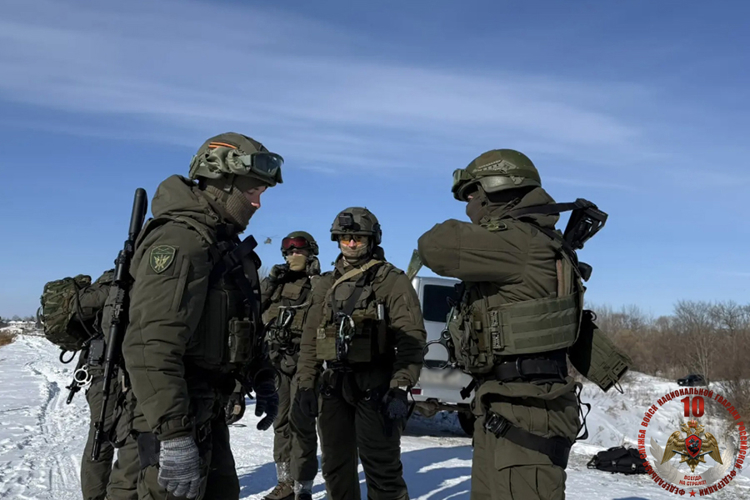 В пригороде Хабаровска сотрудники отрядов специального назначения Росгвардии провели тренировку по десантированию из вертолета (видео)